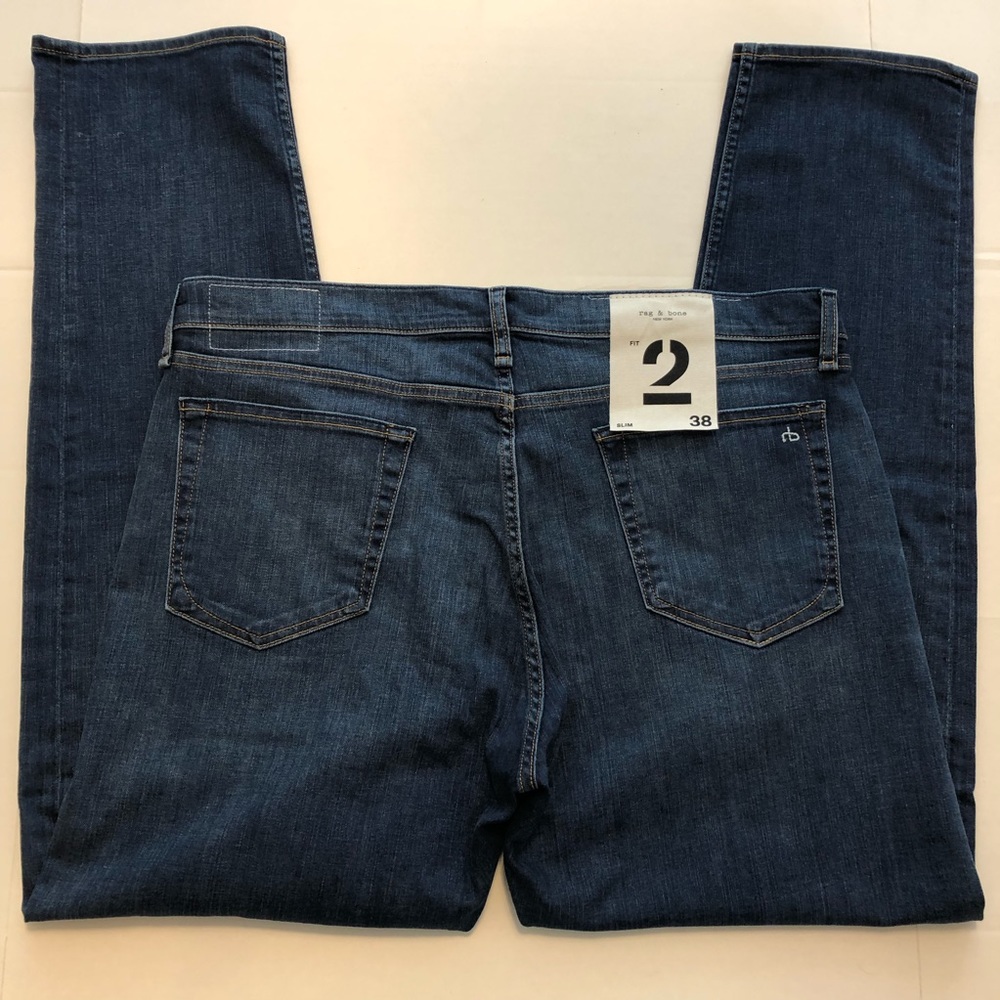 NWT Rag & Bone Fit 2 Slim Fit Medium Wash Jeans 38